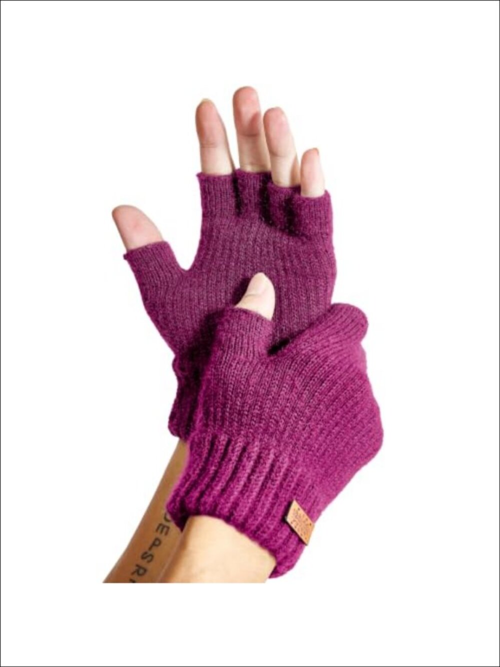 Fingerless Gloves Alpaca Wool Blend Knit Half Finger for Typing Driving